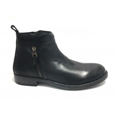 Scarpa uomo Drudd stivaletto chelsea mod Owen in pelle scamosciata nero