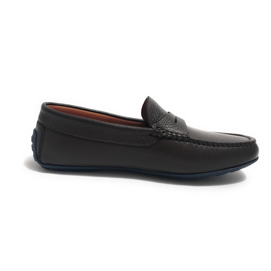 SCARPE UOMO ELITE MOCASSINO TUBOLARE IN PELLE DI CERVO COLORE TESTA DI MORO