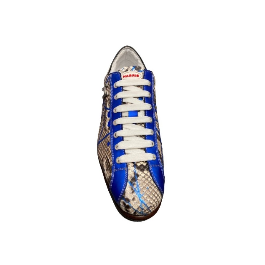 Scarpe uomo Harris sneakers fondo calcetto in pelle roccia splash azzurro