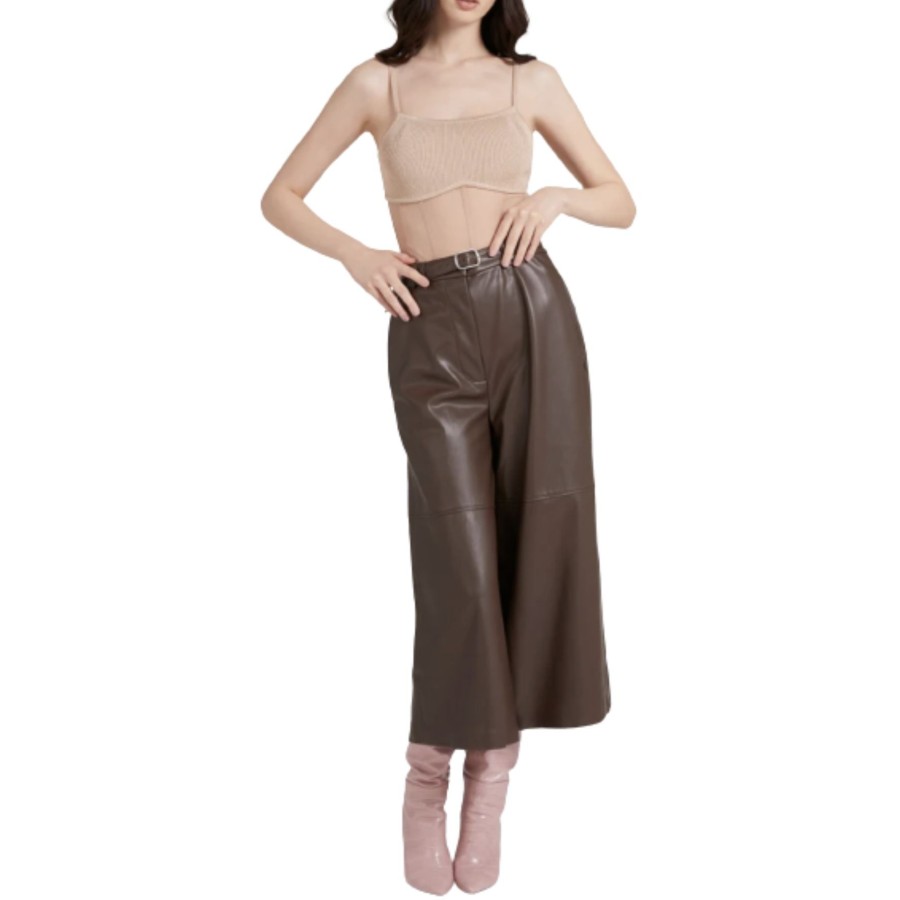 Pantalone donna Guess Enrica simil pelle marrone E22GU83 W1BB15KAWP0