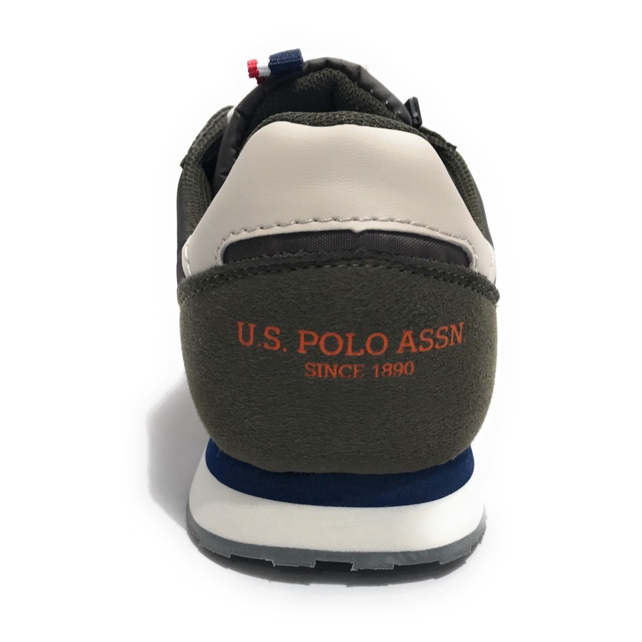 Scarpe bambino US Polo sneaker Nobil 004 ecosuede/ nylon military green Z22UP03